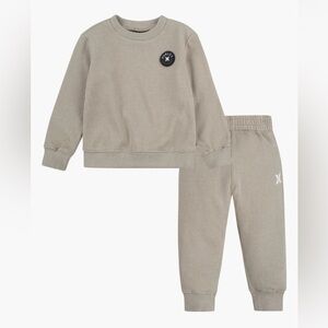 Hurley Kids Tan Waffle Knit Sweatshirt & Joggers Set.
